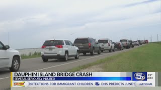 Threecar accident shuts down Dauphin Island Bridge [upl. by Lorri]