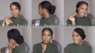 3 Fast amp Easy Protective Styles  Natural Hair  TheLifestyleLuxe [upl. by Belcher]