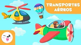 Medios de transportes aéreos para niños  Aprender vocabulario [upl. by Cowden]