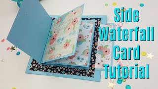 Side Waterfall Card Tutorial  Interactive Mini Album piece [upl. by Nedia]