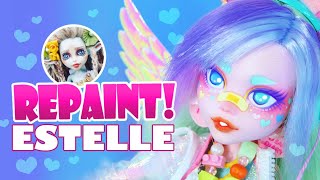 Repaint Estelle the Pastel Rainbow Art Doll  H ALI Crafts Collaboration [upl. by Choo893]