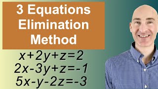 Solving Systems of 3 Equations Elimination [upl. by Adnawak]