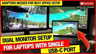 How to setup Dual Monitors to a laptop with single USB type C port GUIDE FOR DUAL MONITOR🖥️➕🖥️👍 [upl. by Olnton843]