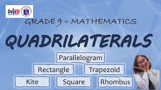 Quadrilaterals Grade 9  TAGALOG [upl. by Ayrad294]