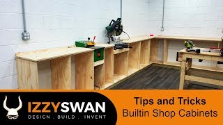 Simple Builtin Shop Cabinets  How To Woodworking [upl. by Stier]