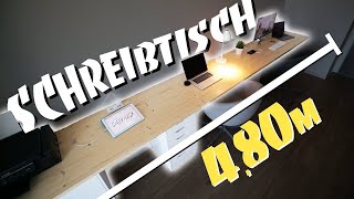 XXL SCHREIBTISCH DIY  Perfect Work Space selber bauen  EASY ALEX [upl. by Dihsar432]