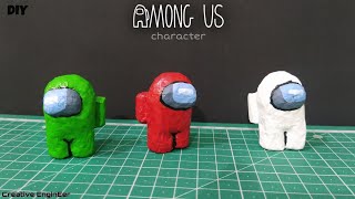 How to make AMONG US character with paper  DIY Among Us Crewmate [upl. by Dannel]