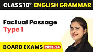 Factual Passage Type 1  Reading Comprehension  Class 10 English Grammar 202223 [upl. by Sankey]