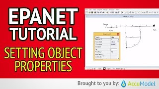 EPANET Tutorial 0205  Setting Object Properties  Hydraulic Modeling [upl. by Nnaeoj251]