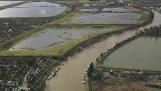 Flooding on the Thames A helicopter journey along the floodhit river [upl. by Yahsat117]