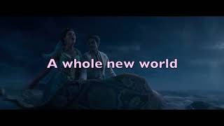 A Whole New World Lyrics Aladdin  Mena Massoud Naomi Scott [upl. by Gwyneth781]