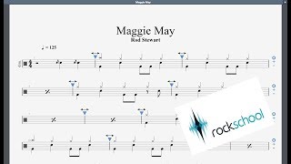 Maggie May Rockschool Grade 2 Drums [upl. by Ittap]