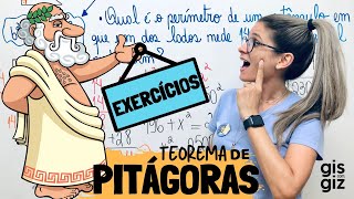 TEOREMA DE PITÁGORAS EXERCÍCIOS \Prof Gis [upl. by Genaro]