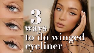 how to WINGED LINER pencil eyeshadow amp liquid methods for the perfect wing [upl. by Aznofla789]