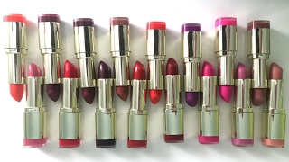 Milani Matte Lipsticks  ALL 16 Shades  Lip Swatches  Review [upl. by Nnylyar616]