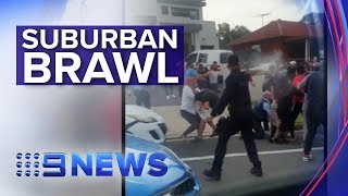 Brawl in Sydney suburb causes chaos  Nine News Australia [upl. by Oj]