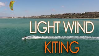 Kite boarding in light wind detailed kitesurf tutorial [upl. by Booze6]