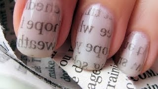 Newspaper Nail Art [upl. by Kancler]