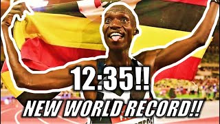 JOSHUA CHEPTEGEI BREAKS THE 5000 METER WORLD RECORD [upl. by Beebe]