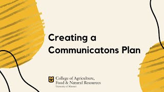 Creating a Communications Plan [upl. by Hepsoj]