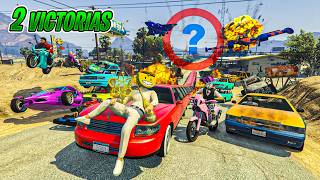 EL ÚLTIMO EXPLOTA CON COCHES ALEATORIOS DOBLE VICTORIA INCREIBLE  GTA 5 ONLINE [upl. by Ahsemot]