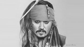 Drawing Captain Jack Sparrow  Pencil Drawing Timelapse [upl. by Johnnie]