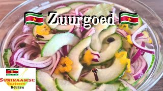 🇸🇷 Surinaamse Zuurgoed recept  Surinamese pickles recipe  EN subs [upl. by Dnalrah147]