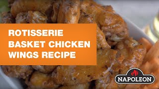 Rotisserie Basket Chicken Wings Recipe [upl. by Atiek]