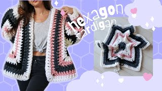 Super Chunky Hexagon Cardigan \\ Free Crochet Pattern 💕 [upl. by Klimesh4]