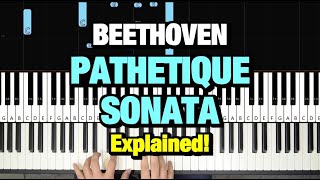 HOW TO PLAY PATHETIQUE SONATA 2ND MOVEMENT BY BEETHOVEEN PIANO TUTORIAL LESSON [upl. by Amaty936]