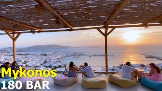 180 Bar in Mykonos Town  The Best amp Most Romantic Sunset View [upl. by Fredkin]