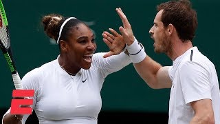 Serena Williams Andy Murray advance in mixed doubles  2019 Wimbledon Highlights [upl. by Eugene]