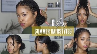 6 EASY NO BRAID NATURAL HAIRSTYLES [upl. by Alekahs464]