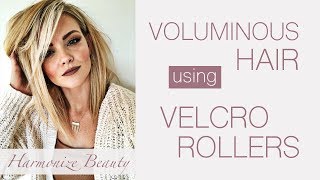 Voluminous Straight hair with Velcro Hair rollers  HarmonizeBeauty [upl. by Aralc]