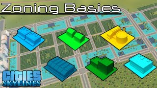 Basic Zoning Tutorial  Cities Skylines  Ep 16 [upl. by Anelhtak]