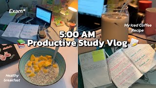 500 AM Productive Study Vlog 📚📝 [upl. by Tallbot]