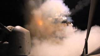 USS Philippine Sea launches Tomahawk Land Attack Missiles to combat ISIL [upl. by Jasen]