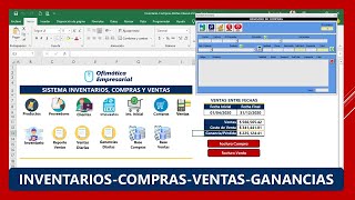 CONTROL DE INVENTARIO  COMPRAS  VENTAS  GANANCIAS  Sistema InventariosKardexSTOCK  en Excel [upl. by Massingill11]