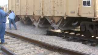 Application of Railroad Ballast from a Hopper railcar [upl. by Aggappe]