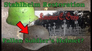 Stahlhelm Restoration  Fallen Soldiers Helmet [upl. by Naujek]