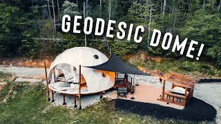 LUXURY GLAMPING DOME  Full Airbnb Geodesic Dome Tour [upl. by Arianne]