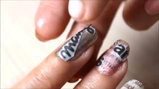 Newspaper Nails in 2 Different Styles  DIY Tutorial [upl. by Feldstein]