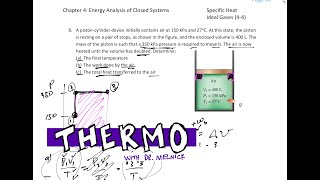 Thermodynamics  44 Ideal Gas Specific Heat example 4 [upl. by Adela]