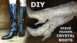 👢✨DIY Rhinestone Boots Tutorial  Steve Madden Inspired ✨👢 [upl. by Cherri]