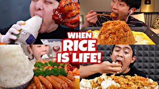 How Different Mukbangers EAT RICE 🍚🙀🤤 [upl. by Enyehc]