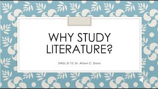 Why Study Literature [upl. by Waylan742]