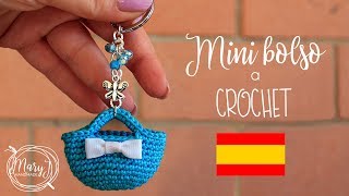 Mini bolso tejido a crochet  Llavero  MARYJ HANDMADE [upl. by Incrocci802]