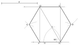 Hexágono regular dada la distancia entre lados opuestos [upl. by Acinomahs248]