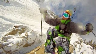 GoPro HD Skiing Cliff Jump with Jamie Pierre [upl. by Eirffej]