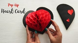 DIY Popup Heart Card  Card Making  3D Pop Up Card [upl. by Irroc]